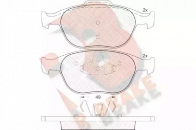 R BRAKE rb1537 -  Комплект тормозных колодок, дисковый тормоз